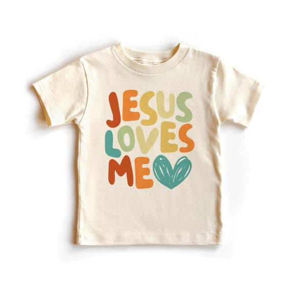 Aurlex Tees Other - Jesus Loves Me Toddler Shirt - Cute Christian Natural Graphic Tee